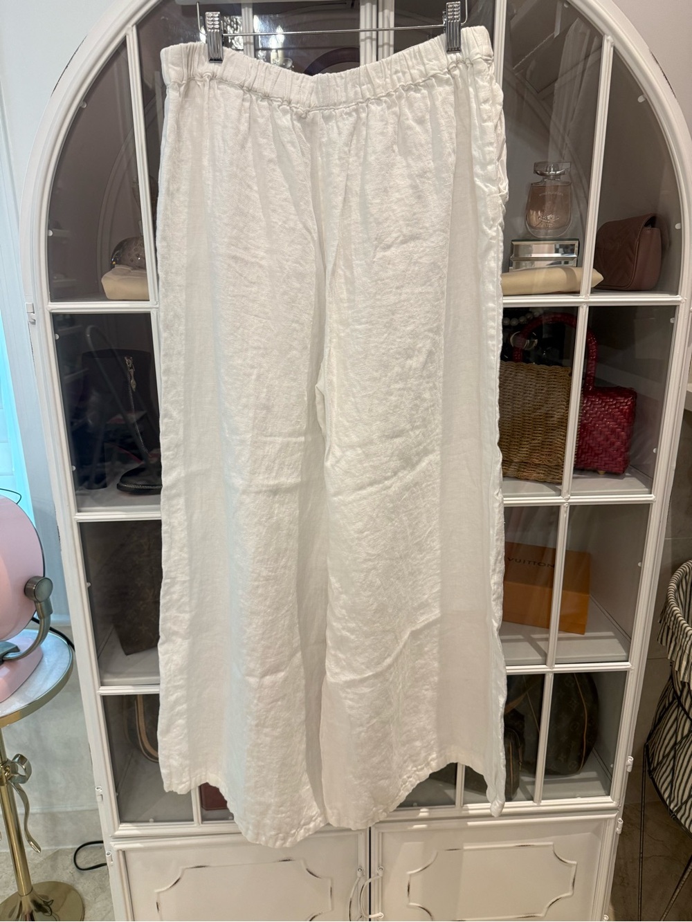 CP Shades White Wide Leg Linen Pants